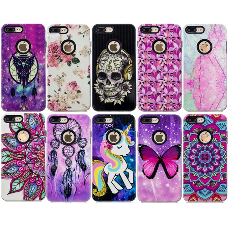 Dream Catcher 3D Relief Painted 2 in 1 TPU+PC Cell Phone Case Cover Shell Coque Funda for iPhone 5 5S SE 6 6S 7 7G 8 8G Plus X |