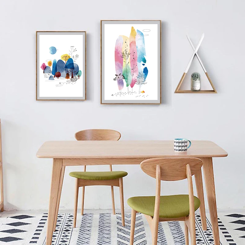 

Abstract Home Decoration Canvas Painting Watercolor Graffiti Tree Posters And Prints Wall Art Picture For Living Room No Frame