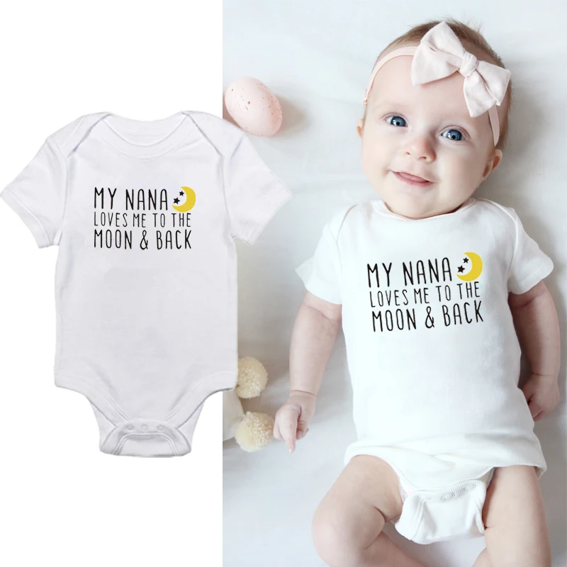 

DERMSPE 2019 Babys Jumpsuits Summer Newborn Baby My Nana Clothes 0-24M Infant Boy Girls Romper Hot Clothes Jumpsuit