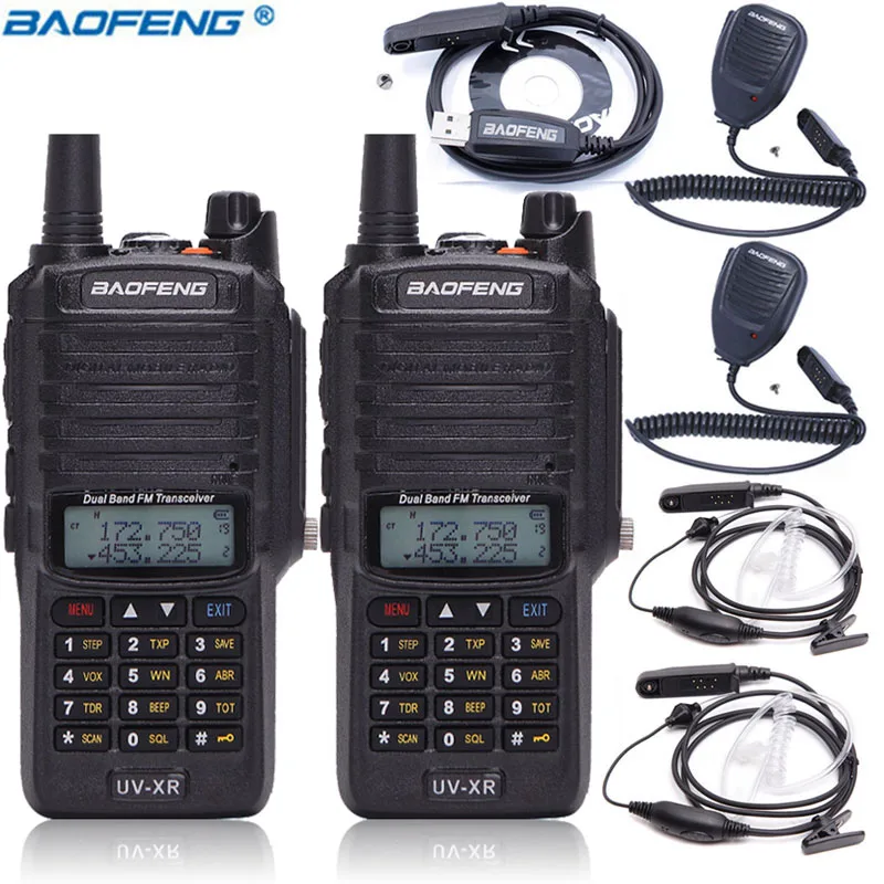 

2pcs BaofengUV-XR Walkie Talkie 10W High Power 4800Mah Battery IP67 Waterproof Dual Band Handheld Two Way Radio