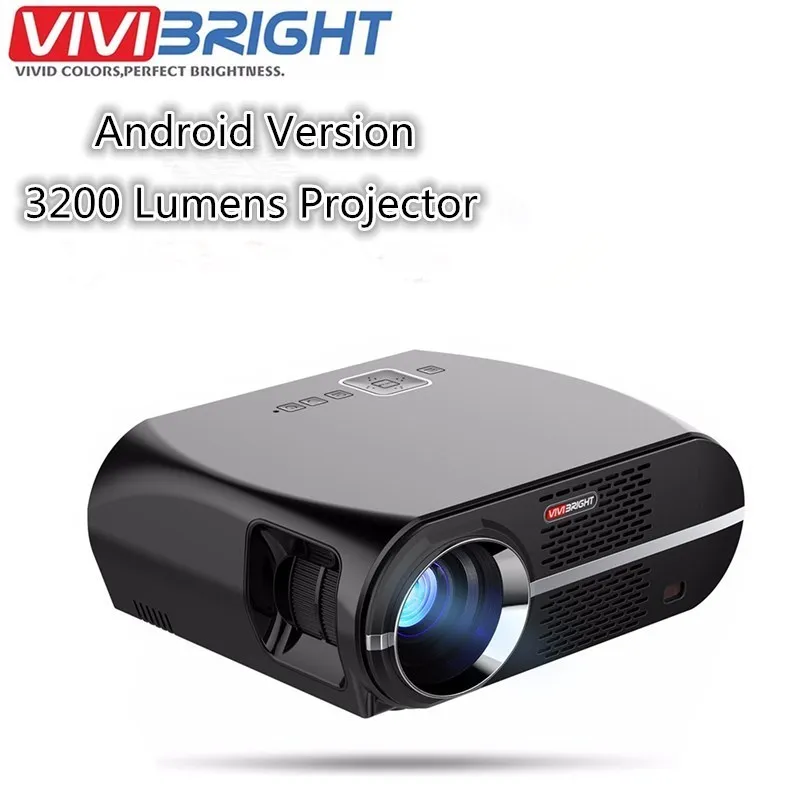 VIVIBRIGHT GP100 Android 6.0.1 LED Projector UP 1280x800 Resolution 3200 Lumens Built-in WIFI Bluetooth DLAN Miracast Alirplay