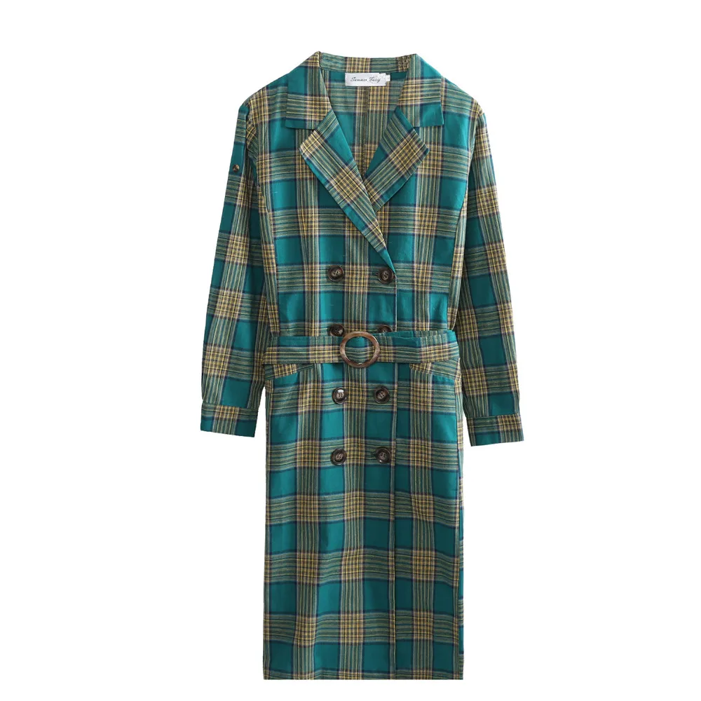 

New plaid trench coat for fall xxxxl plus size women