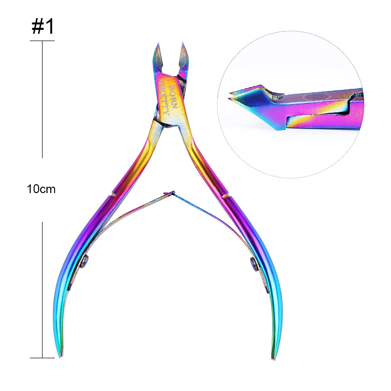 BORN PRETTY ноготь кутикулы толкатель кусачки клипер ножницы для удаления омертвевшей кожи из нержавеющей стали красочные Пинцет ногти искусство инструмент - Цвет: 1