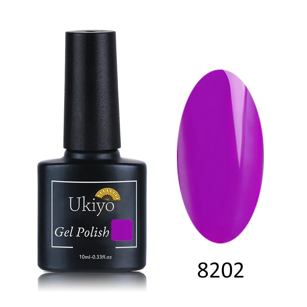 Ukiyo 10ml Fluorescent Neon Nail Gel Polish Soak Off UV Gel Nail Polish Candy Color Nail Art Gel Varnish Manicure Nails Lacquer - Цвет: 8202