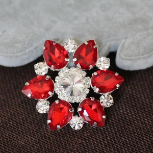 58 мм Цветок форма Кристалл пришить стразы с коготь Установка Необычные Камень Стразы Кнопки для аппликации для DIY свадебное платье - Цвет: red