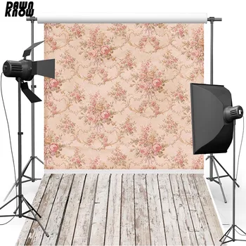 

DAWNKNOW Flower Wall Vinyl Photography Background Floor New Fabric Polyester Backdrops For Wedding photo studio lv093