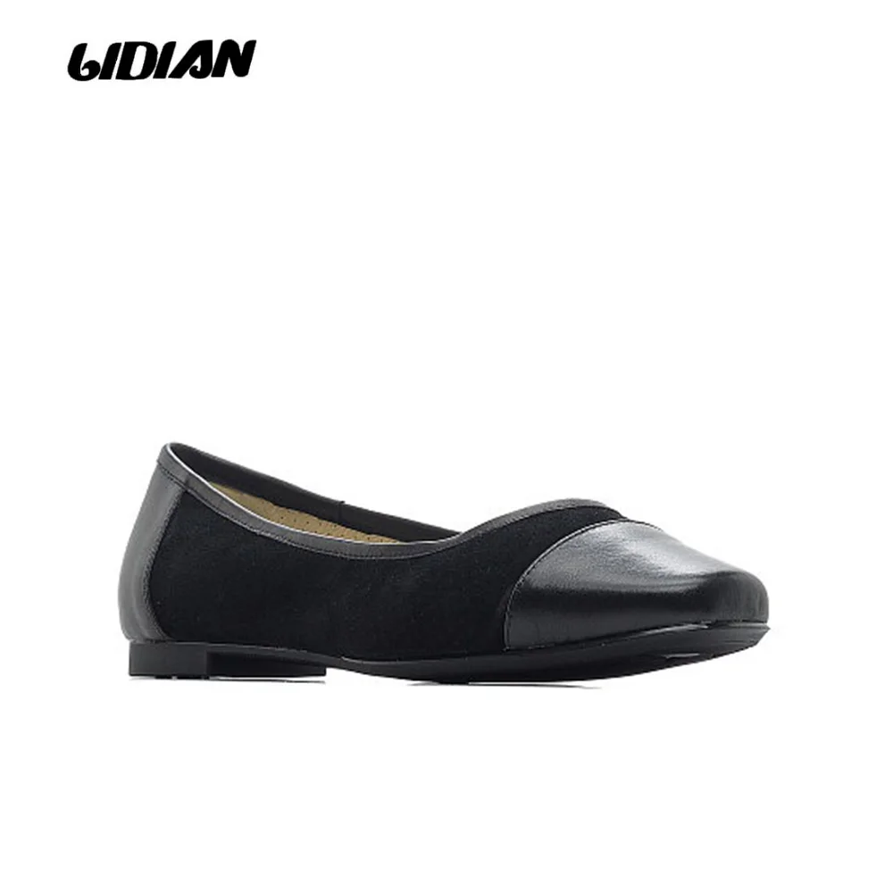 LIDIAN  kid suede flat women shoes  Slip on black blue flat shoes natual leather inside soft women shoes P3