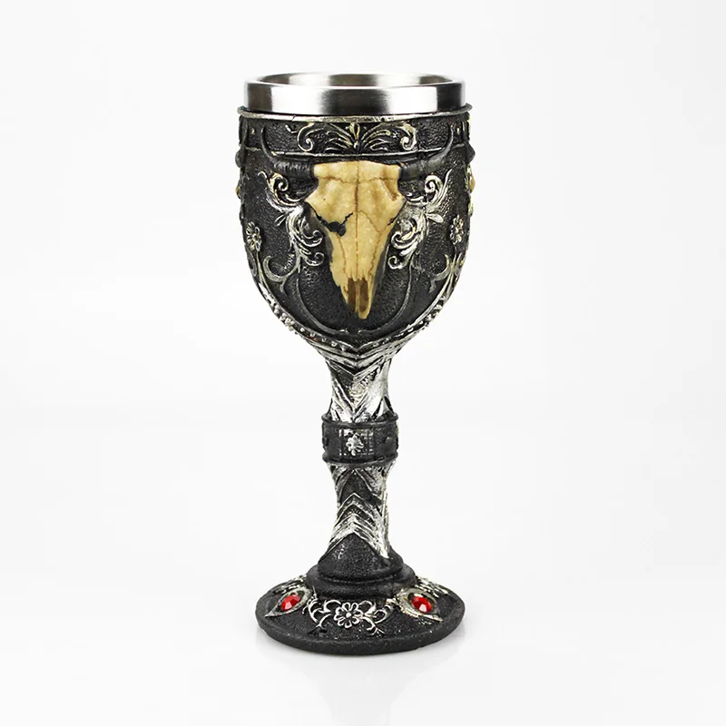 Calice A Teschio Con Artiglio In Acciaio Inox, Doppia Parete, 200 Ml, Blu, Tazza Medievale Per Whisky, Regalo Gotico