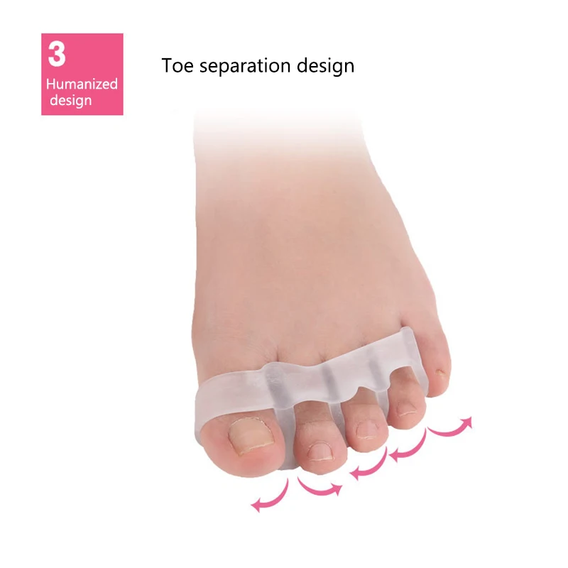 

2 Pair Toe Separator Hallux Valgus Orthotics Thumb Bunion Overlapping Toe Corrector Foot Care MSU99