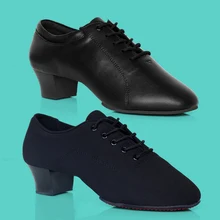 Новое поступление, мужские туфли из натуральной коровьей кожи для латинских и бальных танцев, мужские туфли-оксфорды из ткани с двумя узлами на мягкой подошве, обувь для учителя