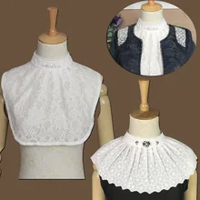 Красивый белый кружевной накладной воротник от рубашки Южная Корея жемчуг горный хрусталь воротник маленький платок плащ женское украшение