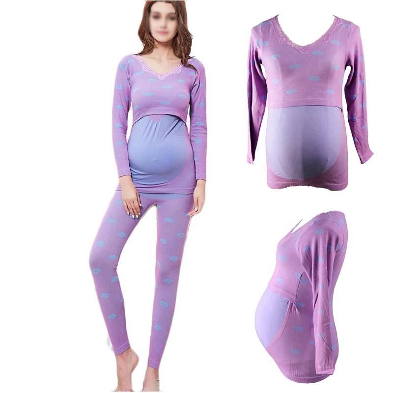 Maternity sleepwear nursing clothes cotton long sleeve sleepwear set