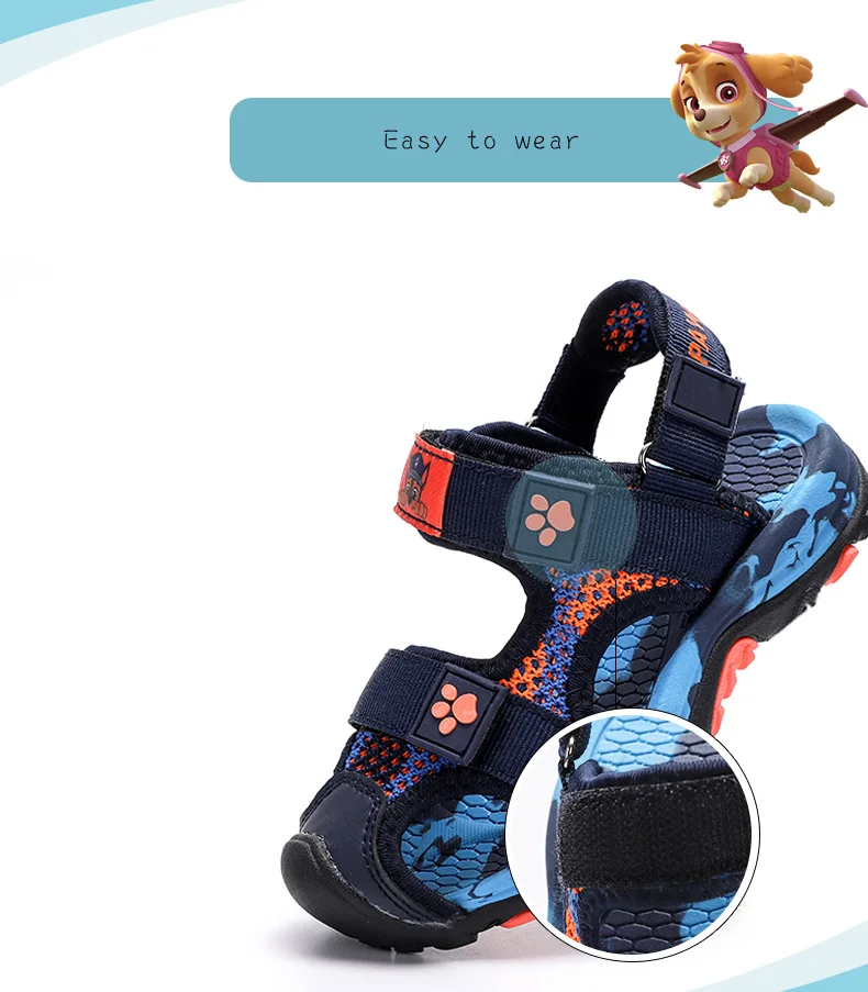 PAW PATROL/ брендовые летние пляжные сандалии; детские сандалии с закрытым носком; детская модная дизайнерская обувь для мальчиков; 21#-37