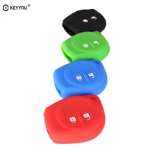 KEYYOU 2 Buttons Silicone Key Cover For SUZUKI SX4 SWIFT LIANA VITARA JIMNY ALTO IGNIS ESTEEM Remote Holder FOB Skin Cover