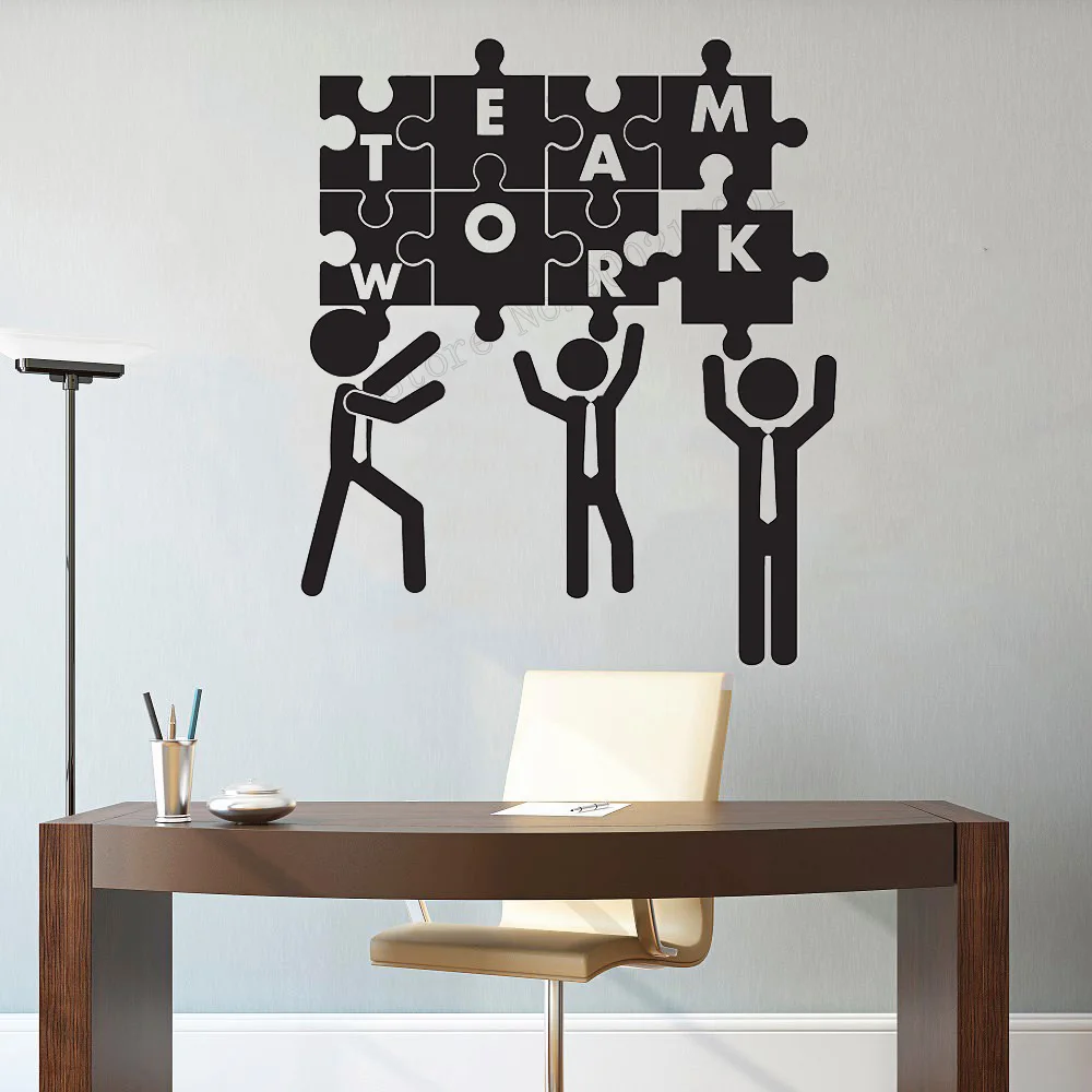 

Art Wall Sticker Puzzle Teamwork Wall Decoration Vinyl Art Decorative Removeable Poster Office Space Mural LY110