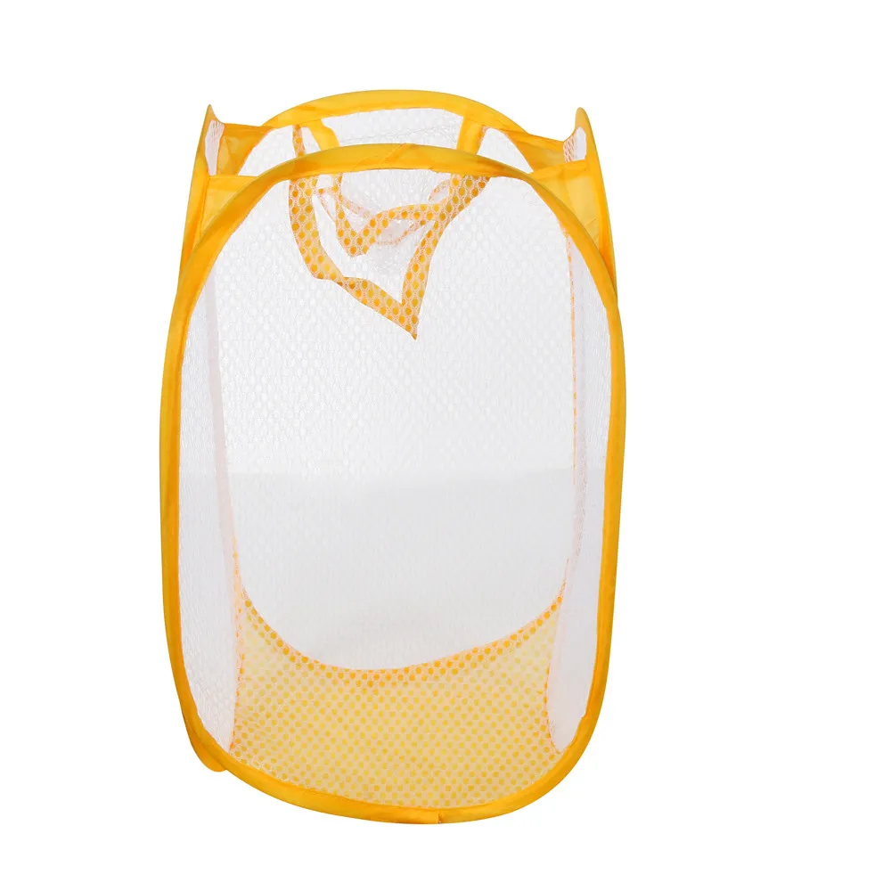 جديد طوي المنبثقة غسل الملابس سلة الغسيل حقيبة تعوق شبكة تخزين القذرة خزانة ملابس سلة التخزين المنظم 5.15