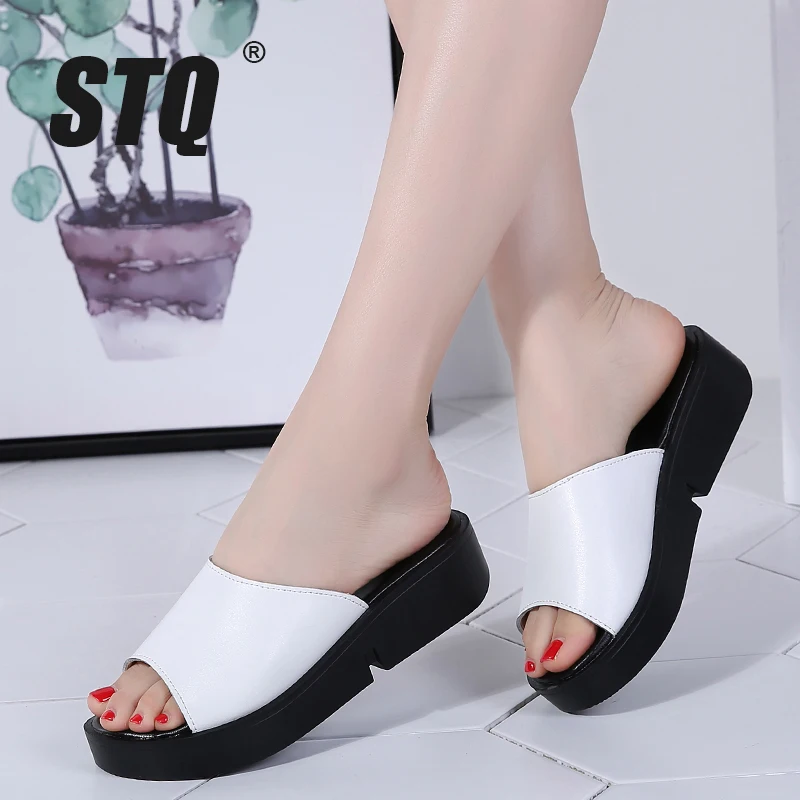 

STQ 2019 women flip flops platform slides sandals Shoes ladies summer slippers Peep Toe sandals flip-flops women flipflops 9218