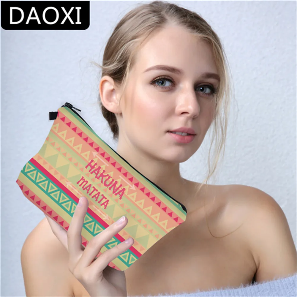 

DAOXI HAKUNA MATATA Multi-color Cosmetic Bags Women Makeup Case Cute Gift for Travel Storage Dropshipping
