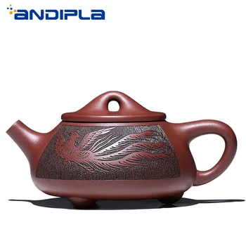 

470cc Authentic Yixing Teapot Master Handmade Phoenix Jing Zhou Stone Scoop Pot Chinese Health Purple Clay Zisha Tea Set Tea Pot
