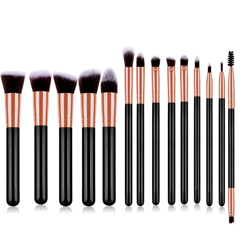 14 Pcs high quality Makeup Brushes Premium blush Synthetic Foundation Powder Concealers Eye Shadows Make up blending Brush Set | Красота и
