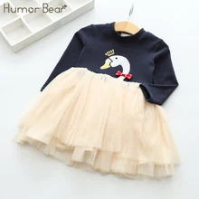 Humor Bear/платье принцессы Брендовое весенне-осеннее платье с длинными рукавами для маленьких девочек платья с героями мультфильмов для девочек; одежда для От 3 до 7 лет