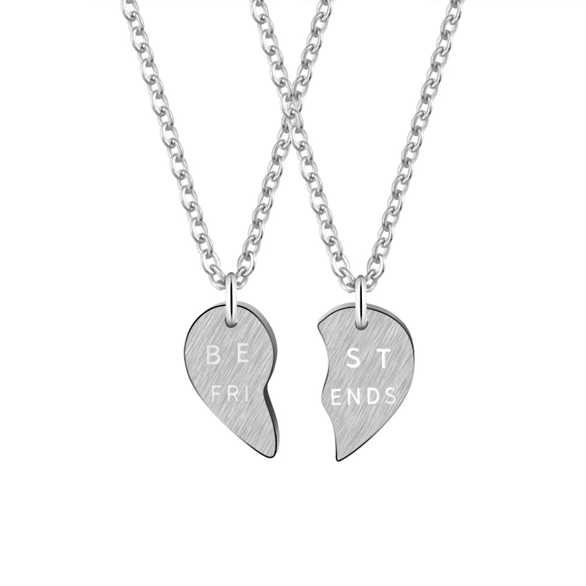 Fashion Romantic Tiny Dainty Heart Initial Necklace Best Friend Necklace Name Jewelry for Women Accessories Girlfriend Gift