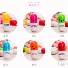 12 шт./лот милые Kawaii пилюля шариковая ручка милые телескопические витамины Новинка Шариковая ручка Обучающие принадлежности