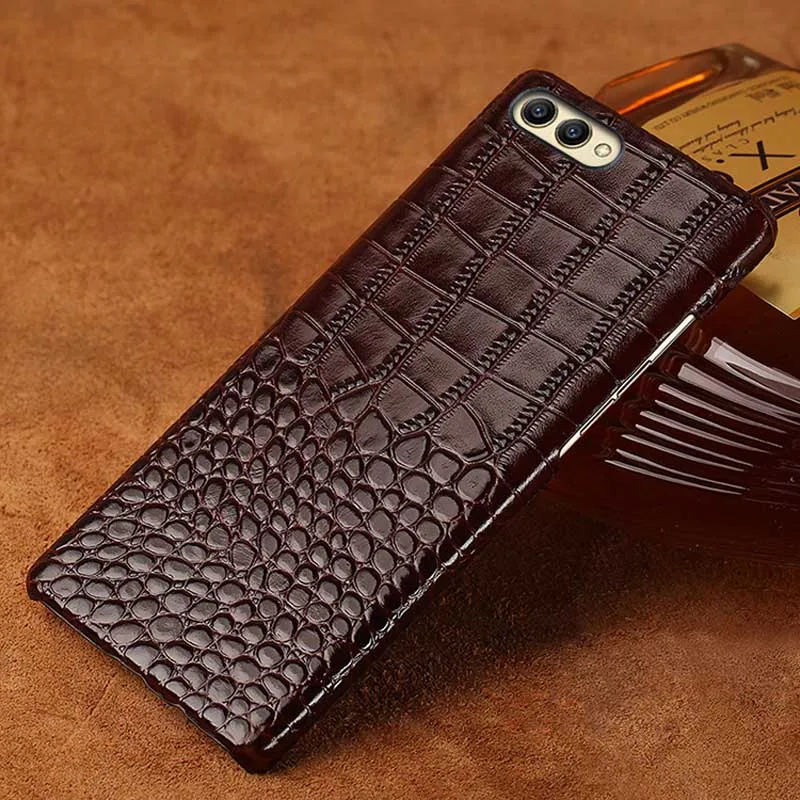 Wangcangli для huawei Nova чехол для телефона роскошный ручной работы из натуральной крокодиловой кожи задняя крышка - Цвет: 02-Deep brown