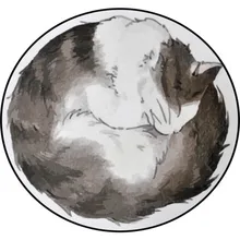 Модный Круглый ковер с мультяшным котом, детская спальня, товары для дома