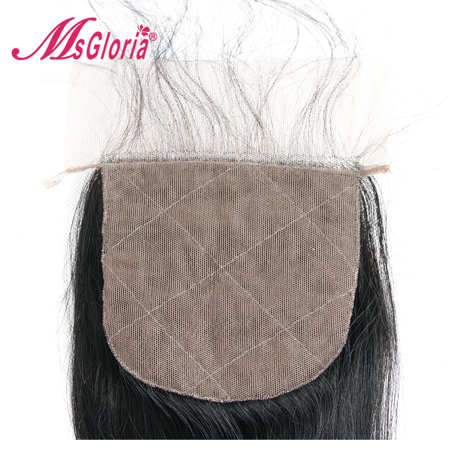 4*4 шелковая основа швейцарская кружевная Фронтальная застежка для женщин перуанские Remy человеческие волосы с детскими волосами отбеленные узлы предварительно сорванные часть