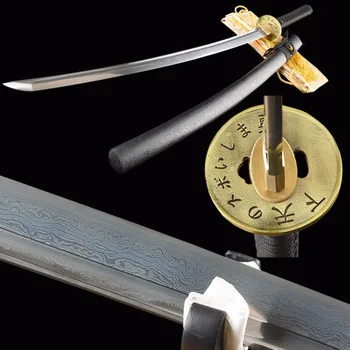 

Delicate Home Decoration Damascus Sword Folded Steel Full Tang Real Japanese Samurai Katana Handmade Sharp Martial Arts Supplies