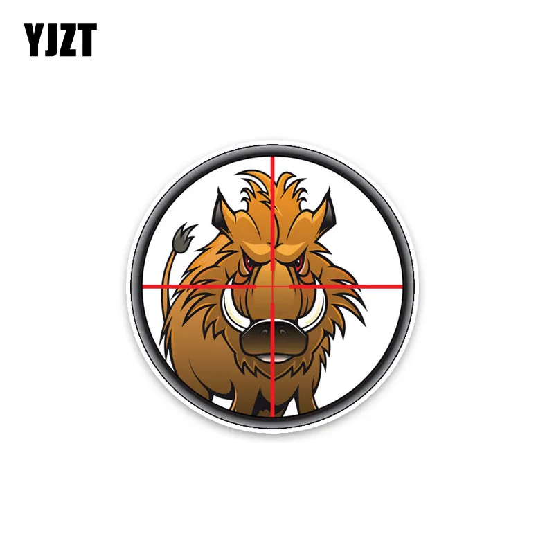 

YJZT 10.5*10.5CM Aim At Wild Boar Hunting Decals PVC Animal Fantastic Popular Nice Quality Car Sticker C1-3344