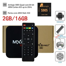 S905 MXQpro + Android TV Box Amlogic Quad Core Android 5.1 2GD DDR3 16 Г NAND FLASH HDMI 2.0 WI-FI 4 К 1080 P Google Play Set Top коробка