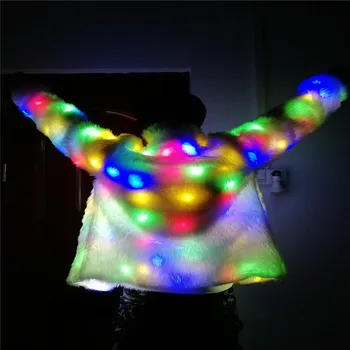 

M92 Singer stage show wears dress dj led fur coat stage dance costumes luminous glowing clothe party colorful outfits disco wear