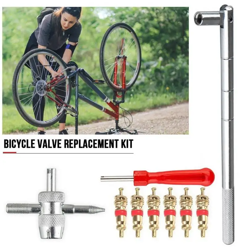 Комплект для замены клапанов для велосипеда, инструмент для ремонта клапанов, инструмент для горного велоспорта, инструмент для ремонта велосипеда
