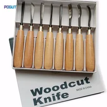 8 шт. дятел сухая резьба по дереву ручная инструменты чип деталь долото набор ножей инструмент