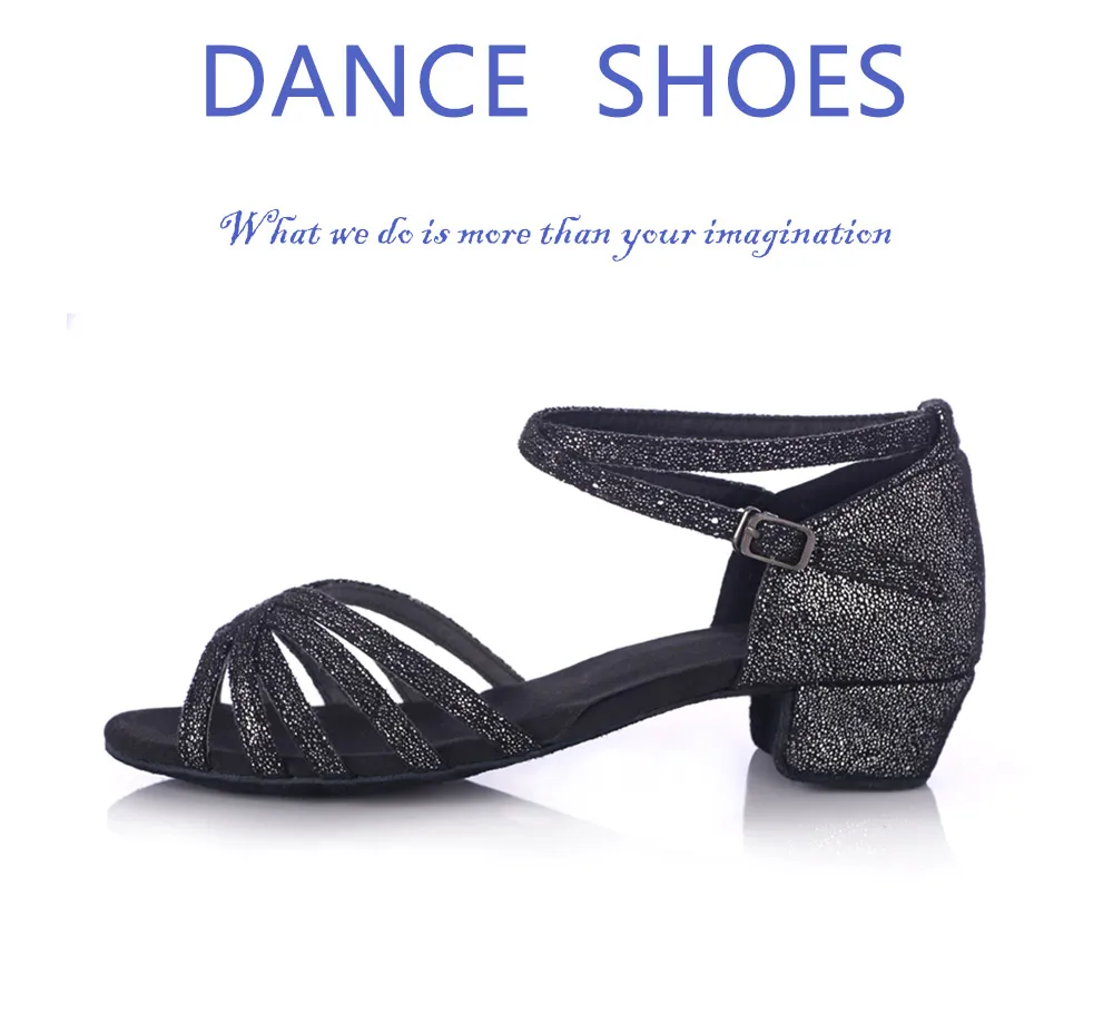 Летняя Новинка; детская обувь для латинских танцев для девочек; Обувь для бальных танцев, танго, сальсы; Танцевальная обувь для женщин; Черные каблуки 3,5 см