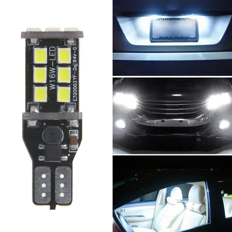 

New 2X 8W DC 12V T15 2835 15 SMD LED Reverse Light Car NO Error Back Rear Signal Lamp White