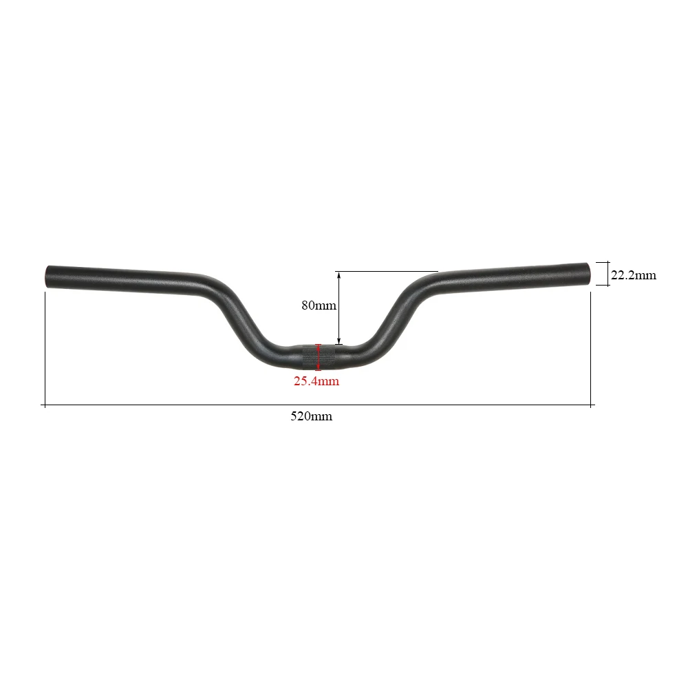 Aluminium Kids Bike fixed gear Bicycle handlebar 520mm Riser bar 25.4*H:80mm