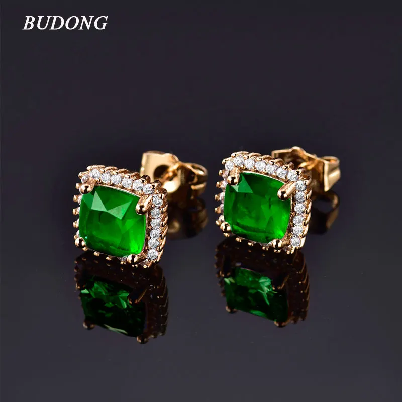 

BUDONG Women Big Earring Silver/Gold Color Crystal Stud Earrings for Women Jewelry Earrings Bijoux Women Bisuteria XUE015