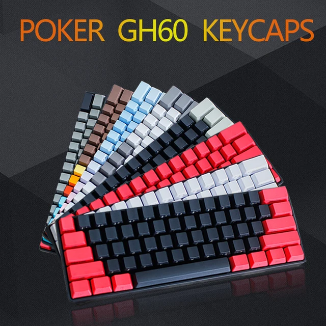 Free shipping side printed 60 OEM profile thick pbt keycaps mixed color for mx switch mechanical keyboard GH60 POKER 61