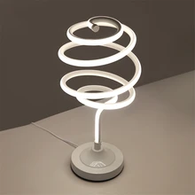 Nordic LED Desk Lamp Iron Aluminum Acrylic Spiral White Gold LED Table Light Table Lamp Desk Lamp Bedroom Reading Room Fixtures цена Nordic LED Desk Lamp Iron Aluminum Acrylic Spiral White Gold LED Table Light Table Lamp Desk Lamp Bedroom Reading Room Fixtures цены онлайн