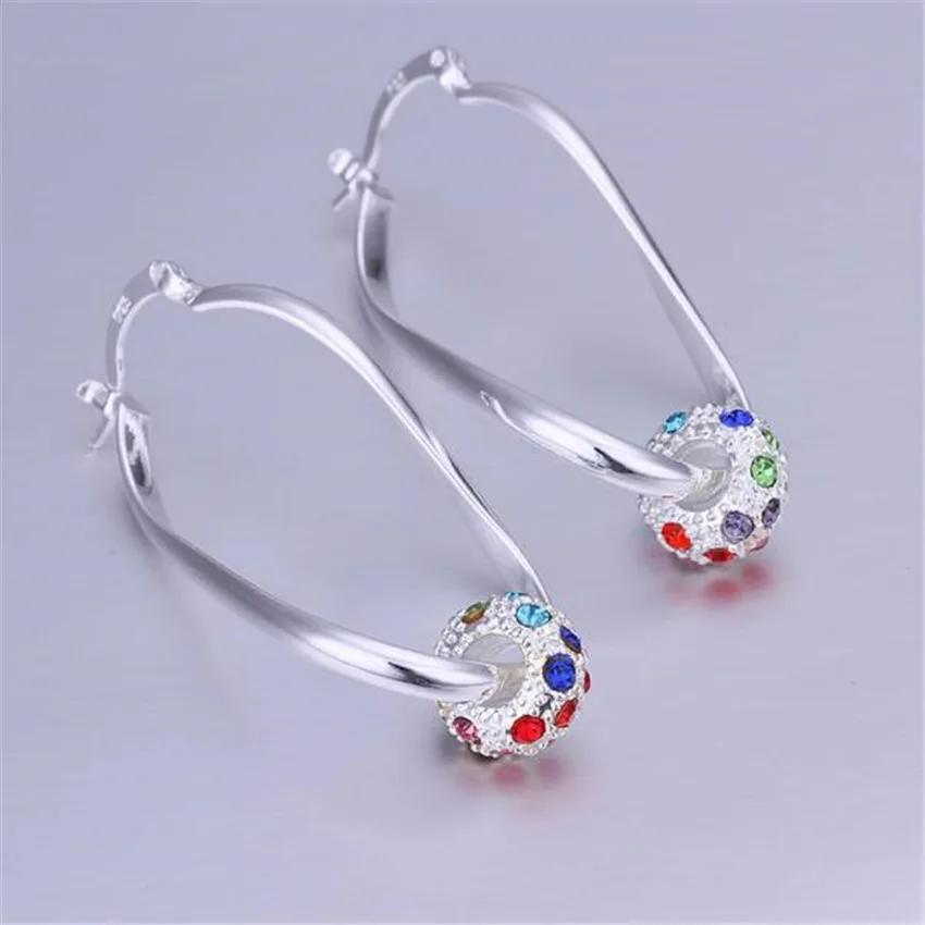 

Charm color crystal silver color earrings charms women lady nice beat wedding luxury fashion jewelry free shipping E245