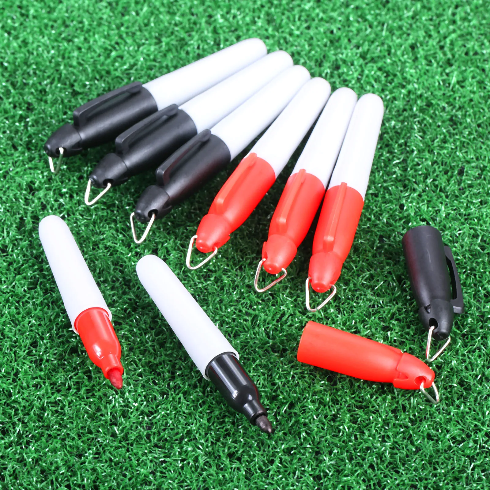 

10 Pcs Plastic Golf Ball Liner Marker Pen Drawing Alignment Tool Marking Pen Putting Line Waterproof Quick Dry Golf Training Aid