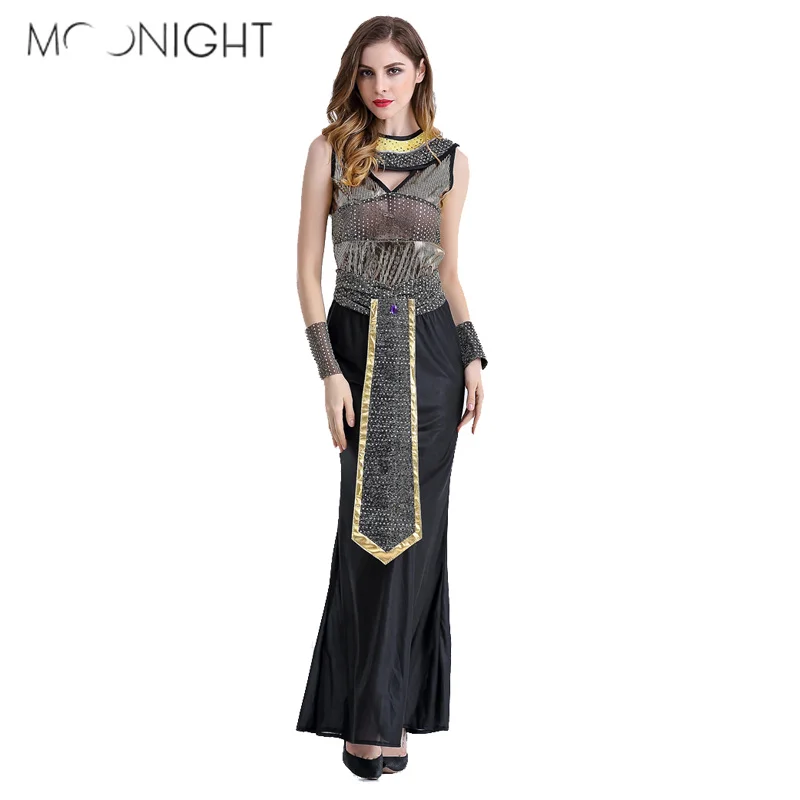 

MOONIGHT Halloween Costumes Ancient Egyptian Cleopatra Queen Costume Cosplay Clothing For Women Fancy Dress Costume Outfits