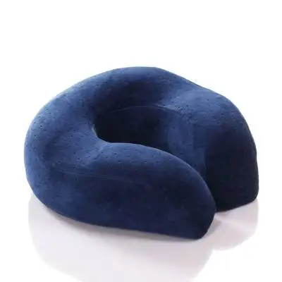 Новая хлопковая u-образная подушка с памятью подушка для шеи авиационная подушка для путешествий аксессуары для подушек 9 цветов удобные подушки для сна - Цвет: dark blue