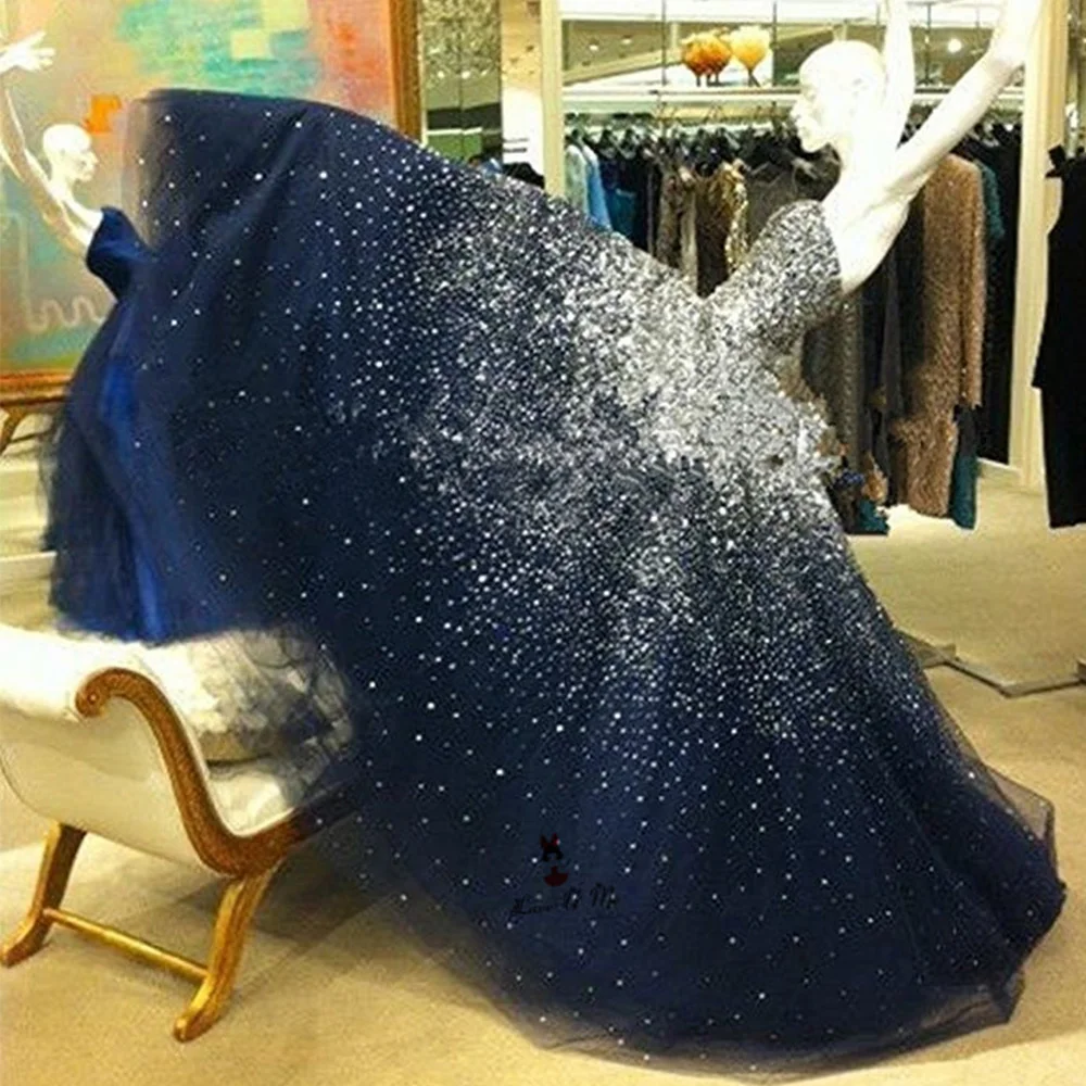 

Vestidos de Quince anos 2017 Sweet 16 Ball Gowns Navy Blue Sparky Crystals Quinceanera Dresses Debutante Gowns Girls Prom Dress