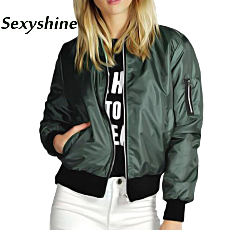 Bomber Jacket Women Long Sleeve Basic Coats 2018 new fashion spring autumn female casual solid zipper up short Outerwear Jackets Coats