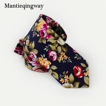Mantieqingway брендовые хлопковые мужские галстуки с цветочным принтом 6 см обтягивающий тонкий галстук женский галстук Gravata свадебные подарки