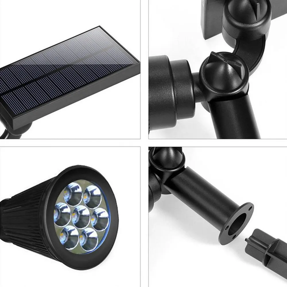 Emissor de Luz Lâmpada do Gramado para Decoração Luz ao ar Diodo Solar Jardim Spotlight Soalr Livre 7 Leds Ajustável Parede Fense Paisagem My1 9 Cheap Luminárias gramado